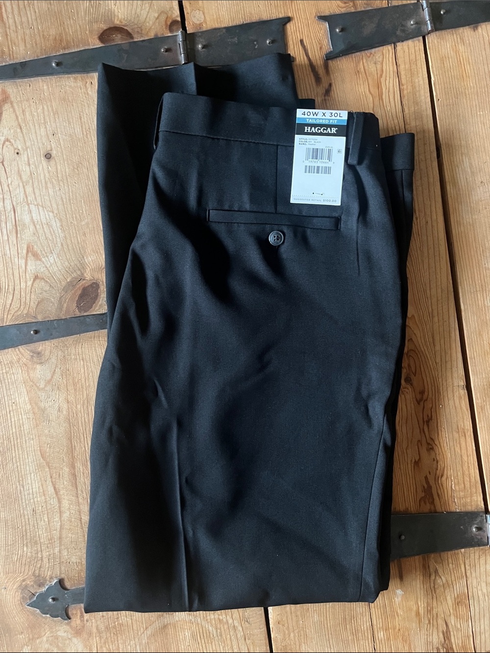 Haggar Classic Black Dress Pants 40X30